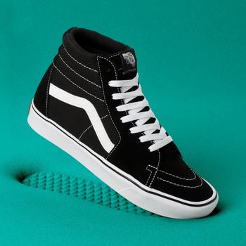 Panske Kotnikove Tenisky Vans Comfycush Sk8-Hi Čierne/Biele VA43KFBVH